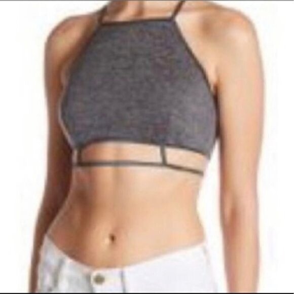 Line & Dot Charcoal Gray Bralette NWT - Picture 1 of 7